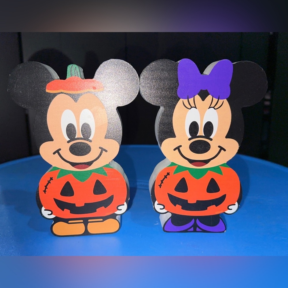 Mickey & Minnie Halloween wood decoration blocks